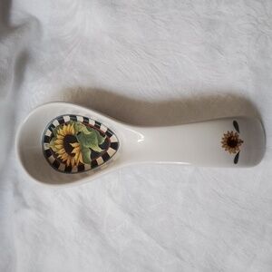Certified International Susan Winget Sunflower Spoon Rest Holder 8"